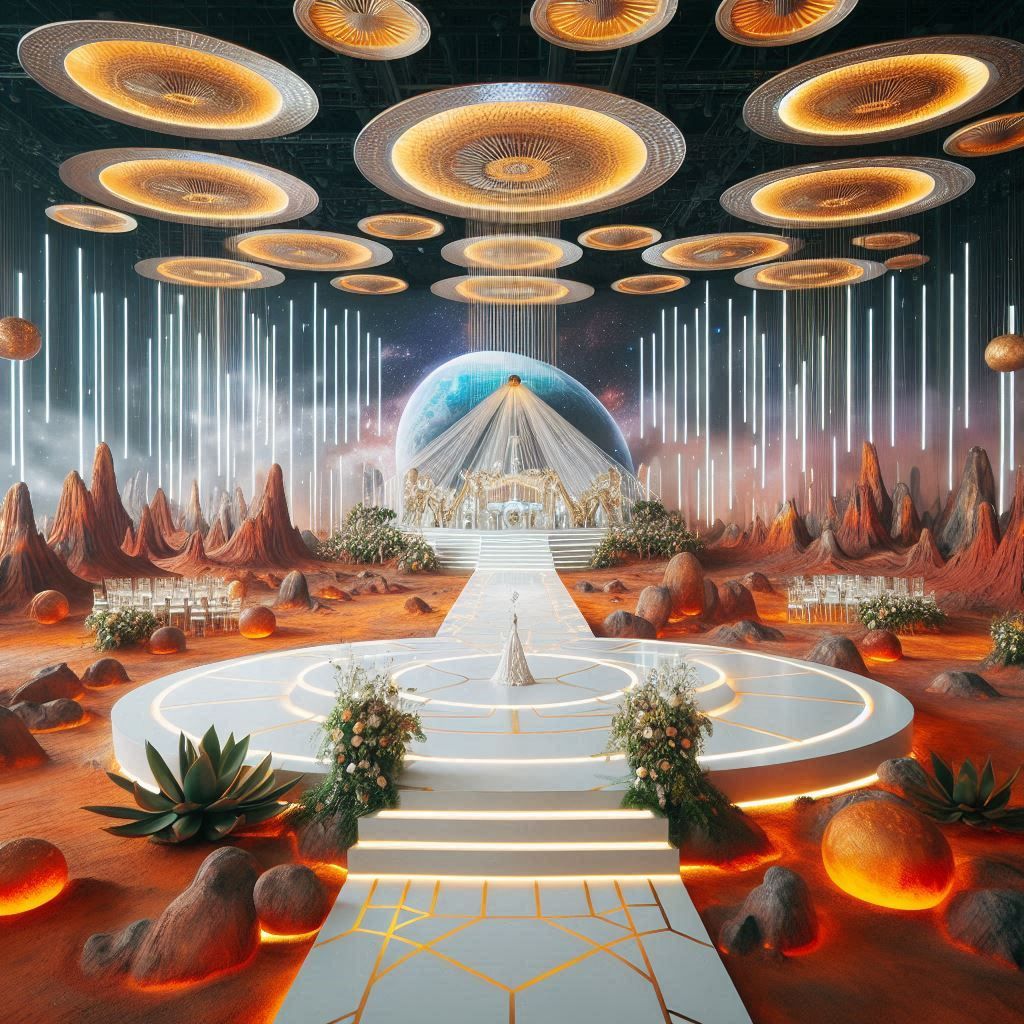 星际暖橙与冷蓝衬底的空间营